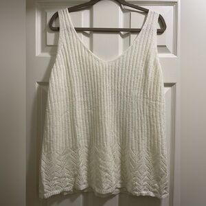 NWT Skies Are Blue Cream Colored Knit Soft Sleeveless Top Size 2X